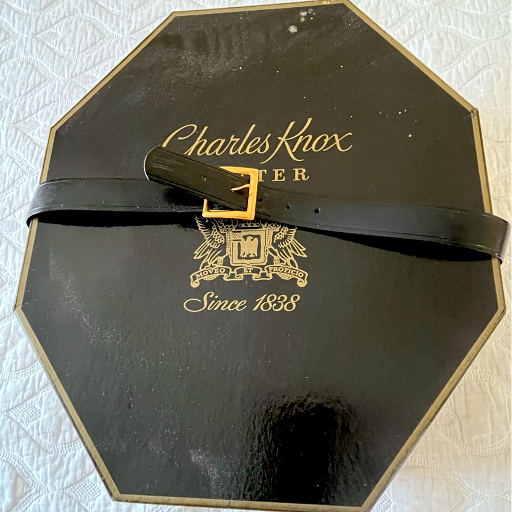 Charles Knox Vintage Hat Box with plastic strap